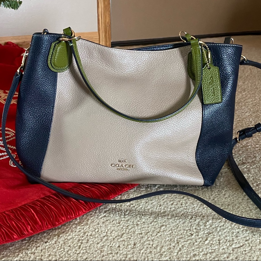Coach color block handbag
